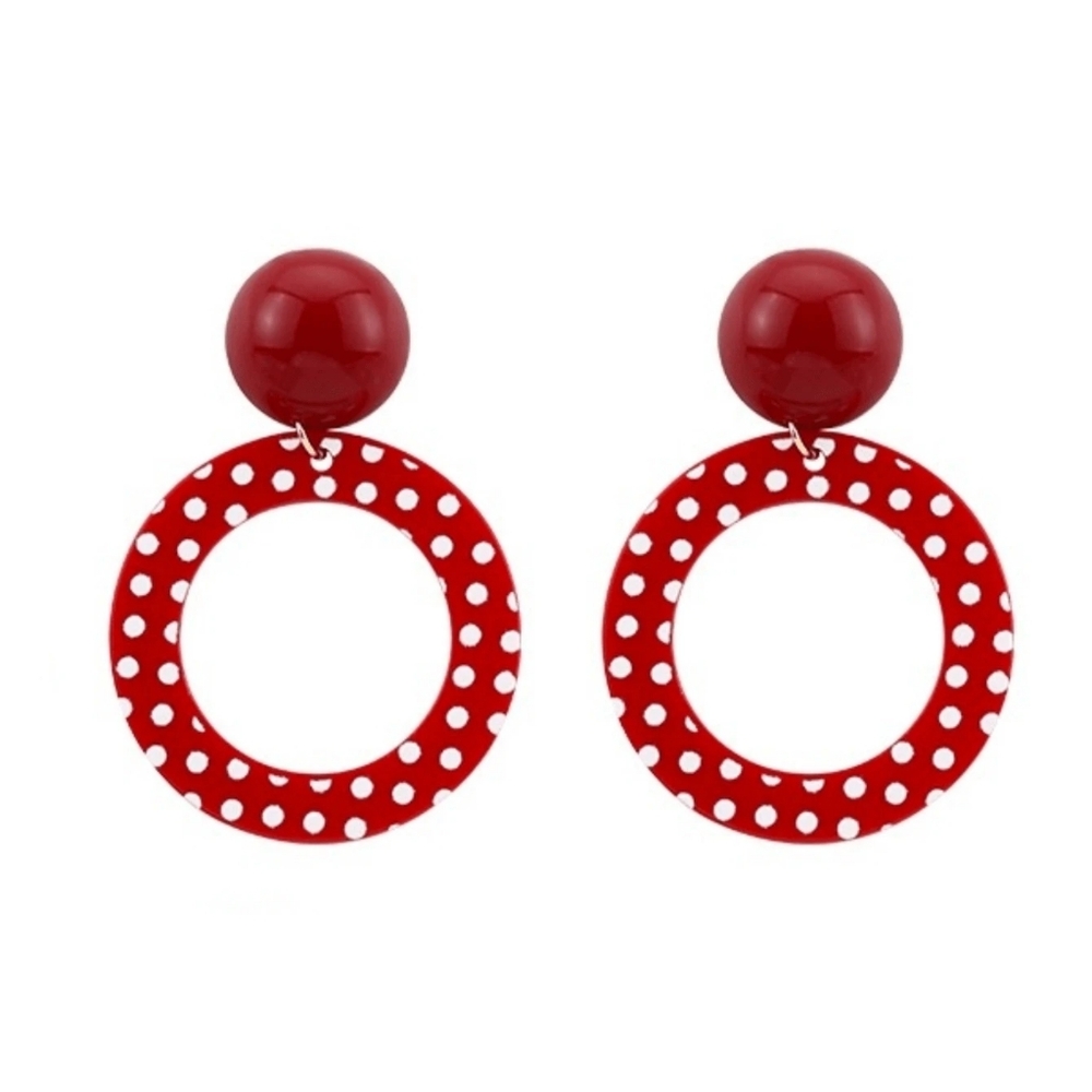 Retro Cute Red Hollowed Dangling Earrings